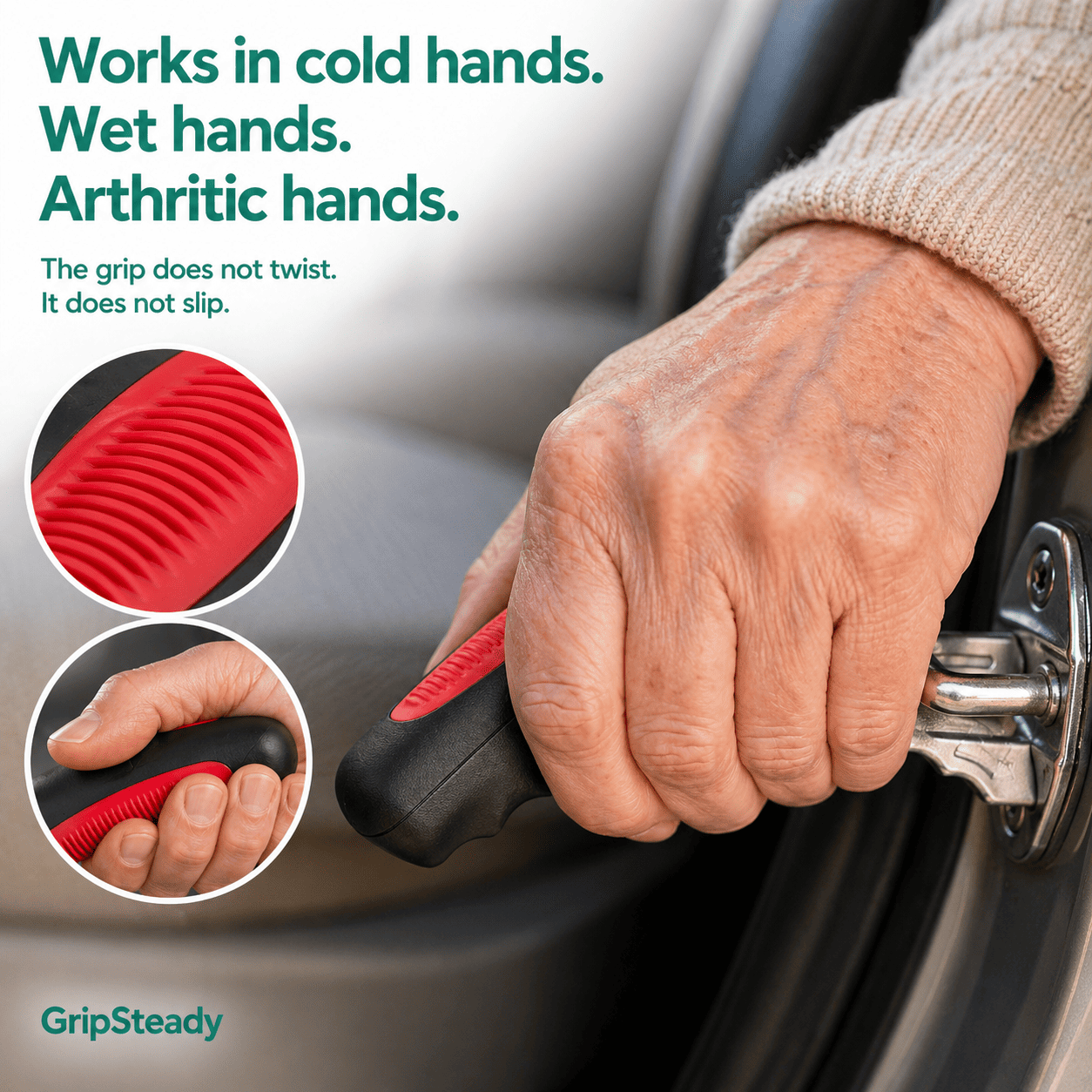 GripSteady — Car Door Assist Handle. Fits Any Car. Safe Exit Every Time.