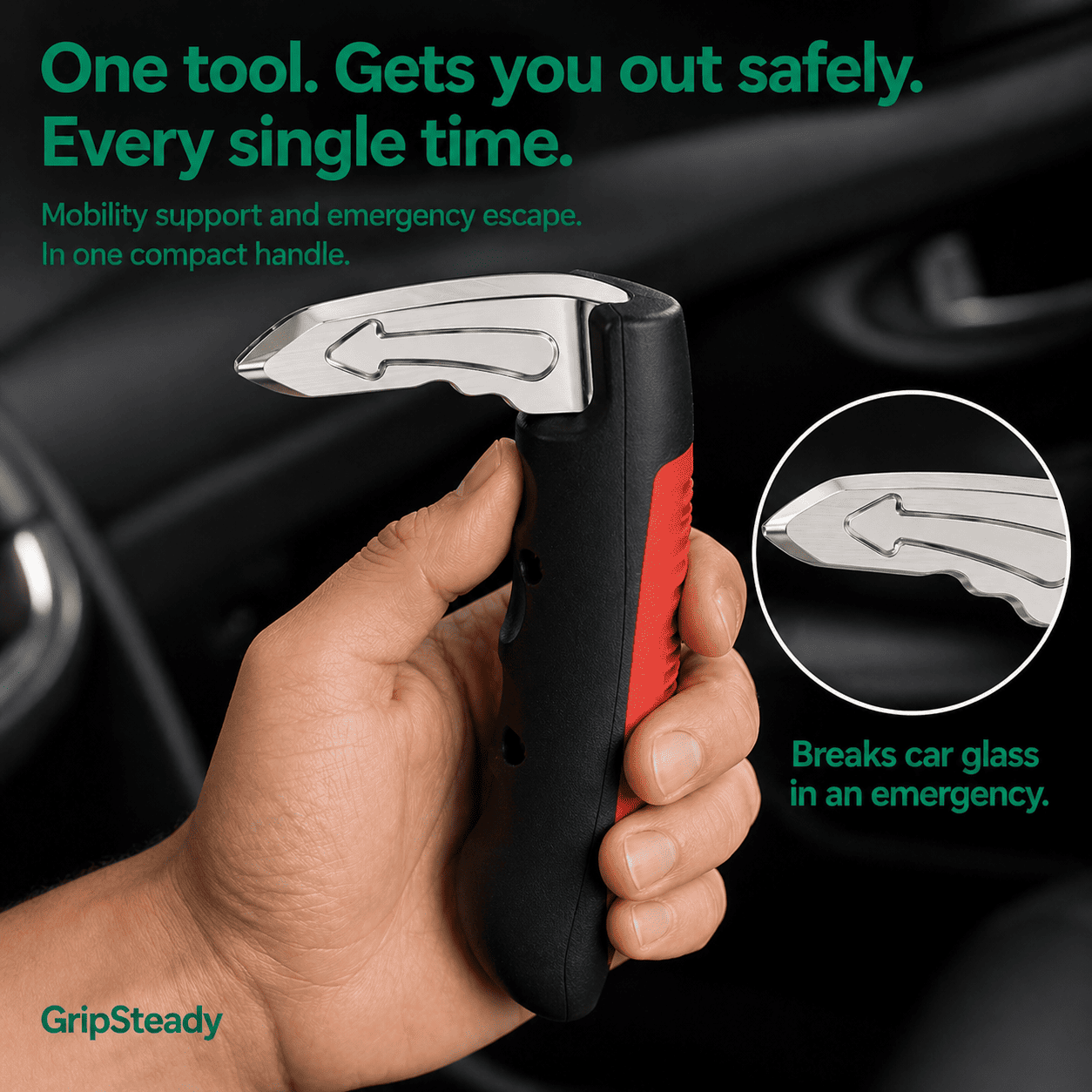 GripSteady — Car Door Assist Handle. Fits Any Car. Safe Exit Every Time.
