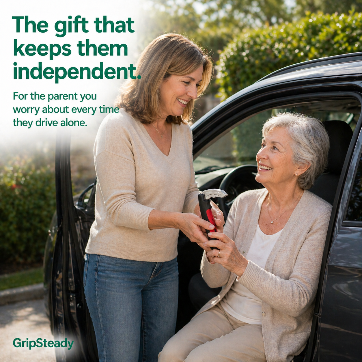 GripSteady — Car Door Assist Handle. Fits Any Car. Safe Exit Every Time.