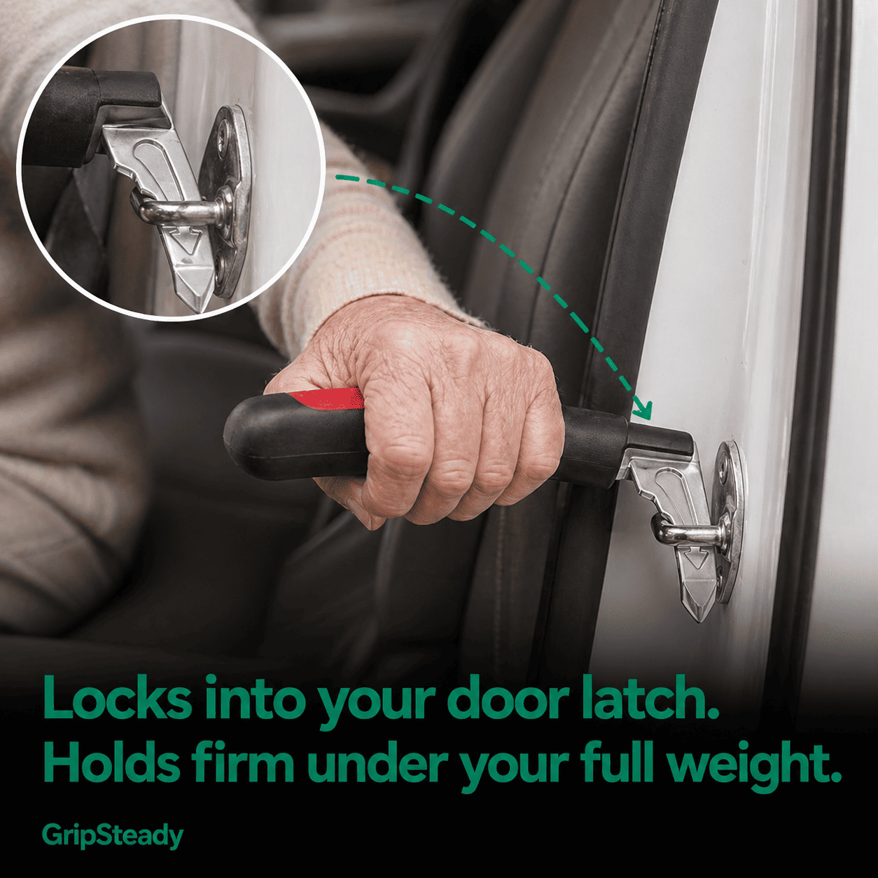 GripSteady — Car Door Assist Handle. Fits Any Car. Safe Exit Every Time.