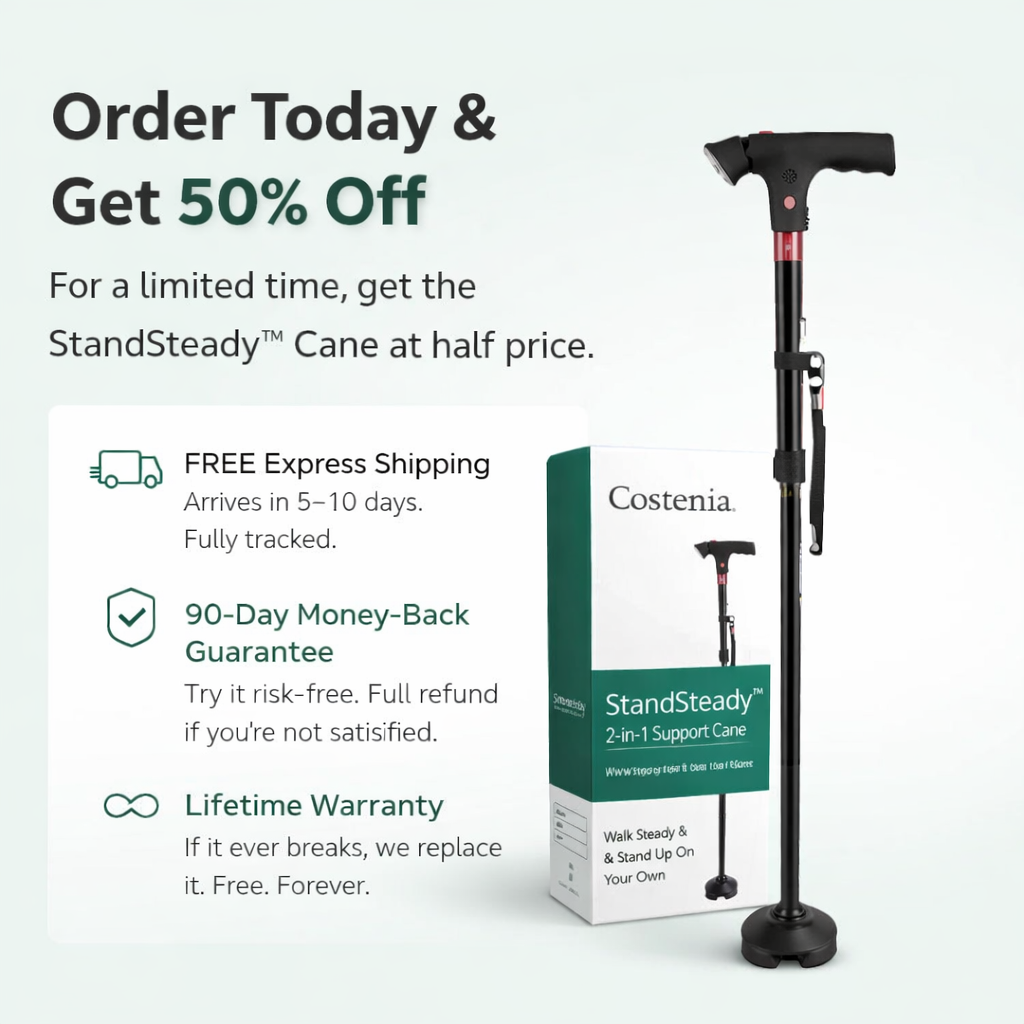 StandSteady™ 2-in-1 Gehstock – Sicher gehen & selbstständig aufstehen