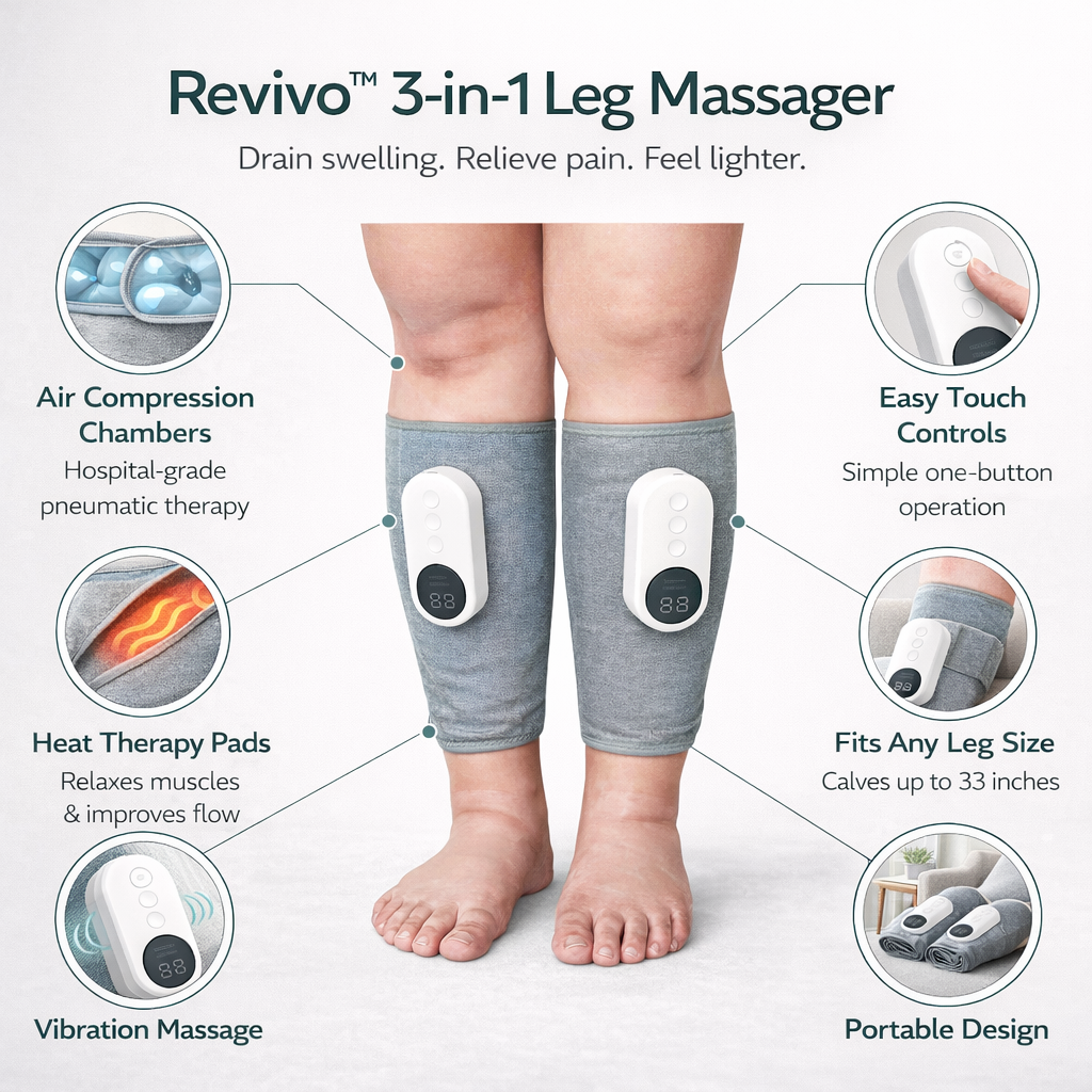 Revivo 3-in-1 Leg Massager. Finally Calm Restless Legs And Sleep Through The Night.