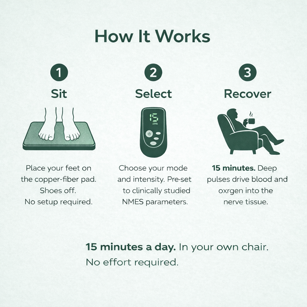 Revivo NMES Nerve Regenerator - Relief for Neuropathy, Burning & Numbness